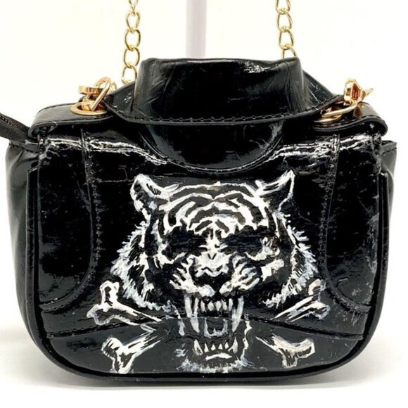 : MDD Fashion 79 Biker Jacket Purse – Black Faux Leather, Gold Hardware - Picture 7 of 7